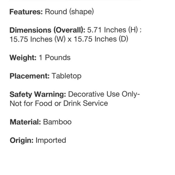 Threshold NWT Large Round Bamboo Decorative Woven Bowl in Slate Black - Picture 6 of 6